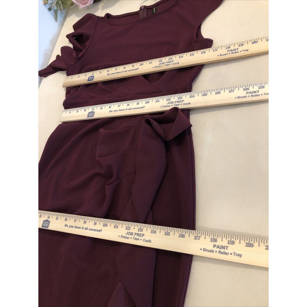 Woosea Women’s Maxi Dress Size M Burgundy Ruffle Sleeve Formal Evening Gown - Picture 10 of 11